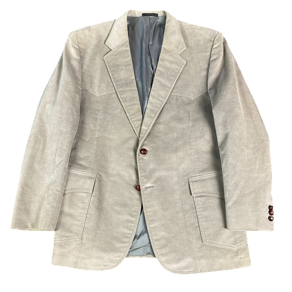 Levi's Westernwear Sport Coat Blazer Mens 46R Gray USA VTG Yokes Ranchcore Retro
